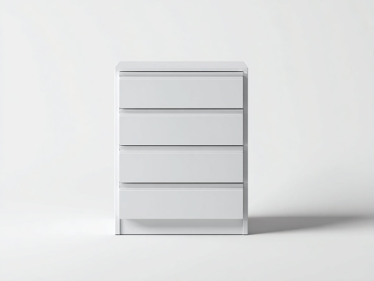 Cómodas de madera 80x40x100 cm - blanco - diseño moderno con 4 cajones para dormitorio
