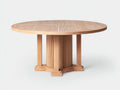 Mesas de jardín de madera 130 x 130 x 75 cm - madera natural - mesa redonda con tablero de listones y base central decorativa