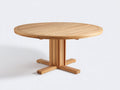 Mesas de jardín de madera 130 x 130 x 75 cm - madera natural - mesa redonda con base central de cuatro apoyos y diseño contemporáneo
