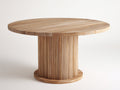 Mesa de jardín redonda de madera 180x180x75 cm - color natural - diseño moderno para exterior