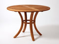 Mesas de jardín de madera 120x120x75 cm - marrón miel - mesa redonda con patas curvas