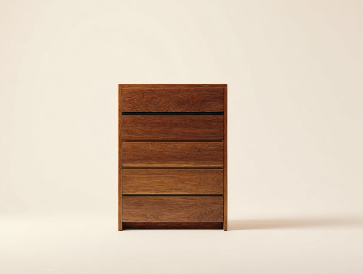 Mesitas de noche de madera 70x42x115 cm - marrón - diseño moderno con 5 cajones