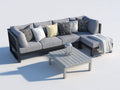 Sofás de exterior modulares 260x190x78 cm - Gris-Negro - Con mesa de centro - Diseño contemporáneo