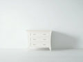 Mesitas de noche de madera 85x45x82 cm - Blanco - 3 cajones - Diseño clásico