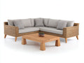 Sofás de exterior de ratán 250x250x78 cm - Marrón-Beige - Con mesa de centro de madera - Diseño contemporáneo