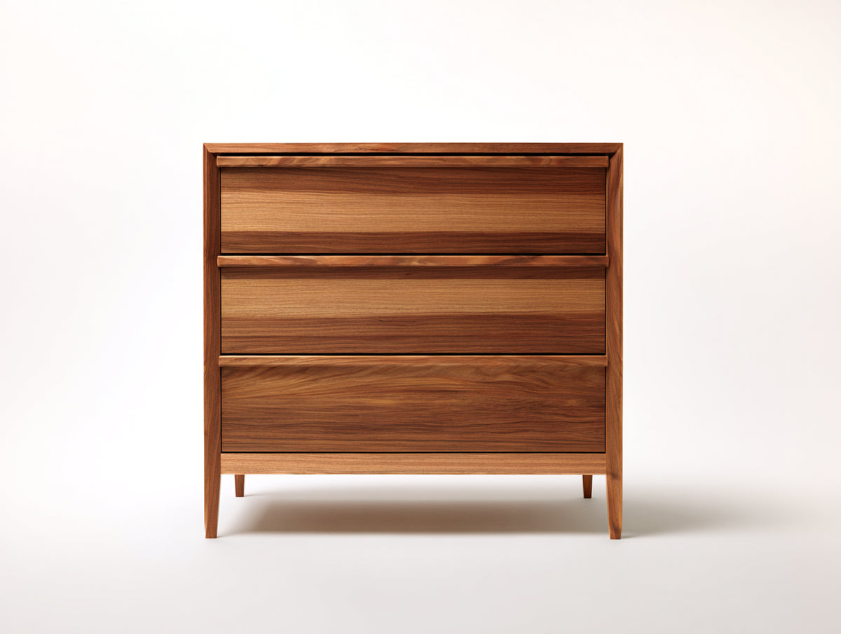 Mesitas de noche de madera 78x44x92 cm - marrón - diseño moderno con 3 cajones