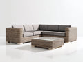 Sofás de exterior de ratán 250x200x75 cm - Marrón-Gris - Con mesa de centro - Diseño contemporáneo