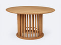 Mesa de jardín redonda de madera 160x160x75 cm - color natural - estilo moderno para exterior